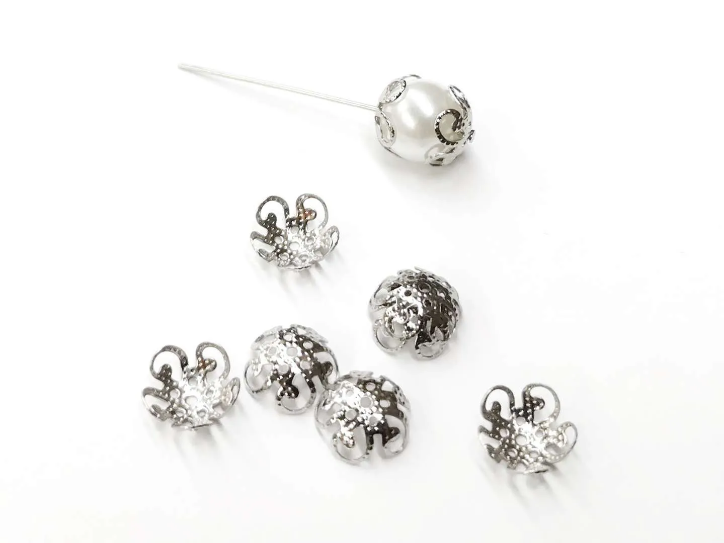Bead Cap, Stainless Steel, Fit For 10mm Bead, 10 Pieces| 不鏽鋼花蓋, 4x10mm, 10mm珠用, 10個