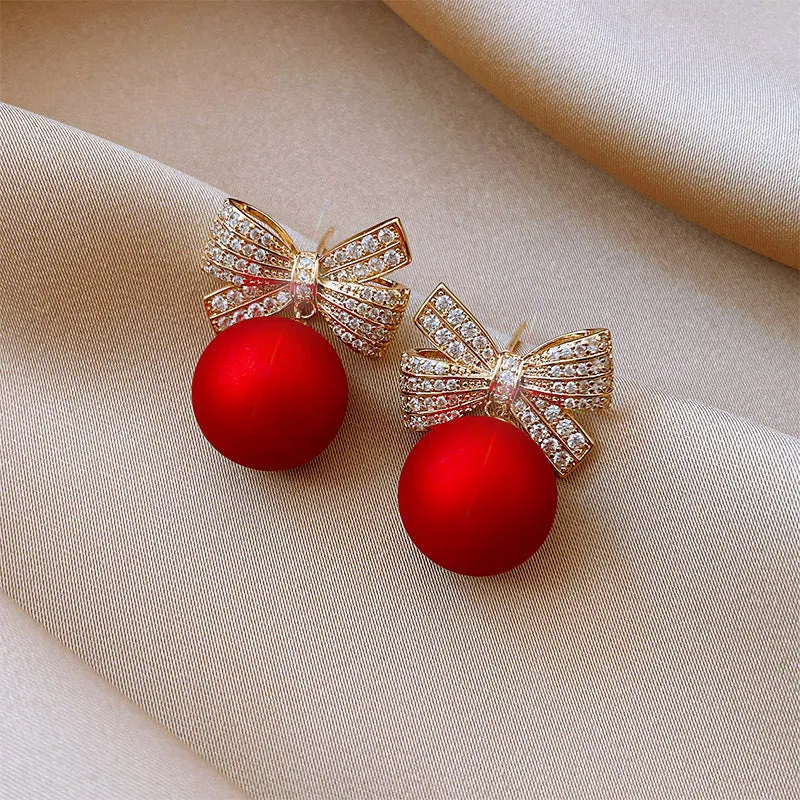 Bow Knot Pearl Earrings