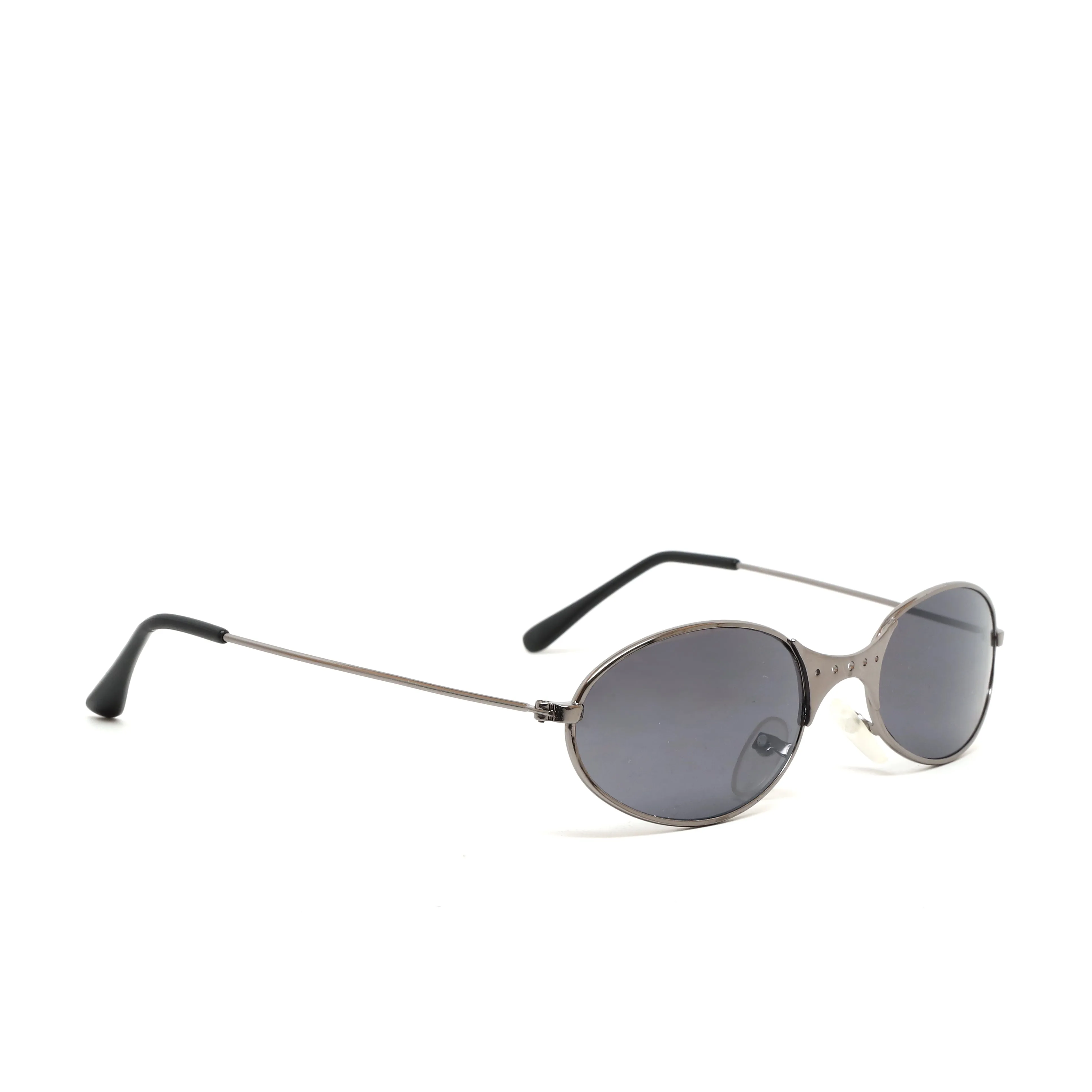 Deadstock Vintage Industrial Style Wire Oval Sunglasses - Grey