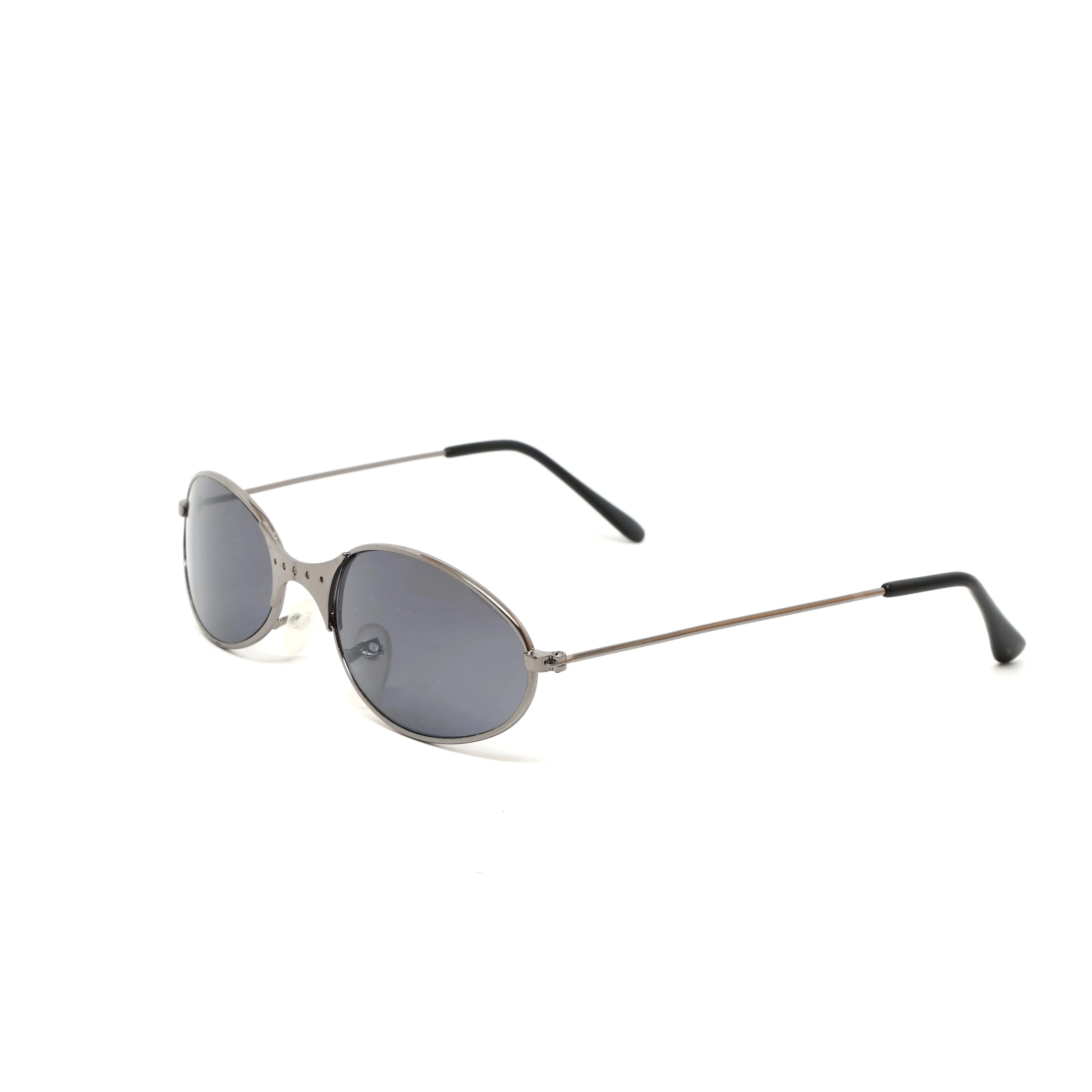 Deadstock Vintage Industrial Style Wire Oval Sunglasses - Grey