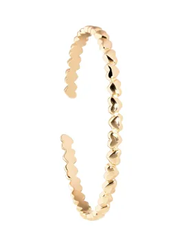 Gift Packaged 'Bridget' 18ct Yellow Gold Plated Sterling Silver Minimalist Heart Bangle