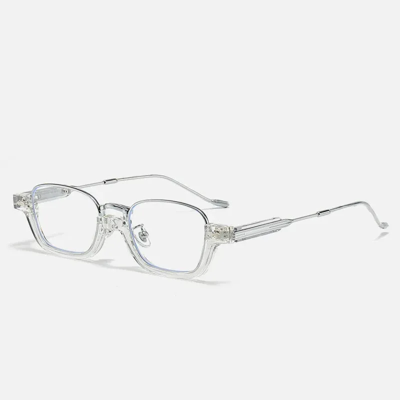Kocolior Unisex Semi Rim Acetate Stainless Steel Hyperopic Reading Glasses 22015