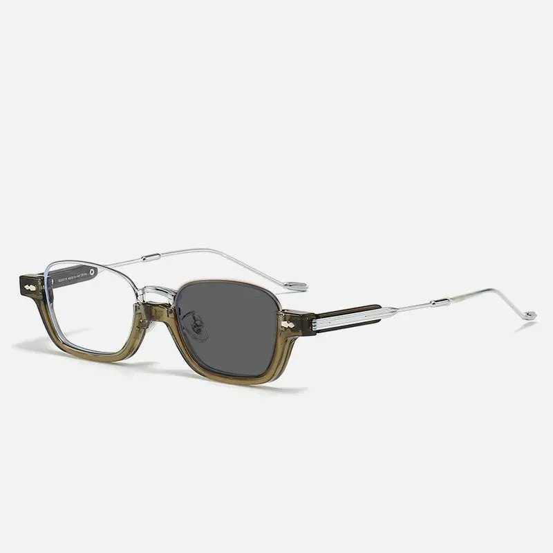 Kocolior Unisex Semi Rim Acetate Stainless Steel Hyperopic Reading Glasses 22015