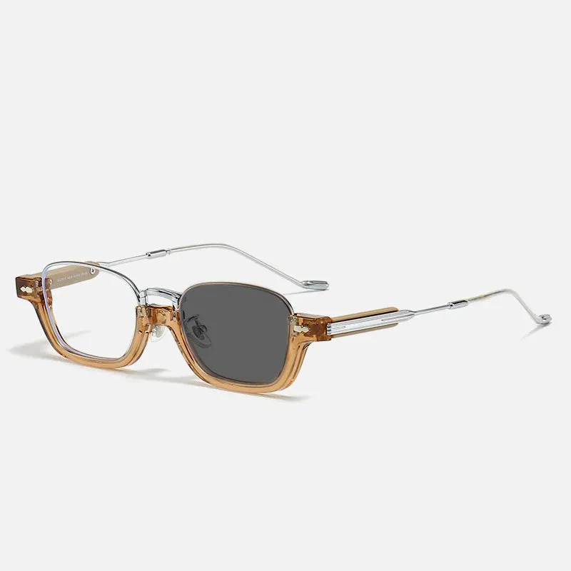 Kocolior Unisex Semi Rim Acetate Stainless Steel Hyperopic Reading Glasses 22015