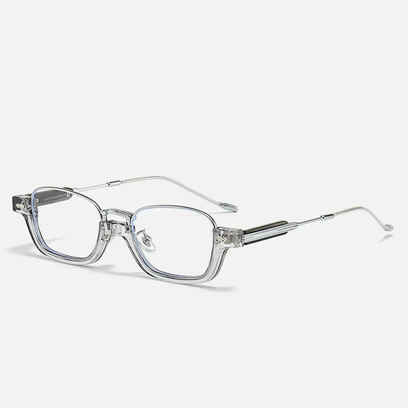 Kocolior Unisex Semi Rim Acetate Stainless Steel Hyperopic Reading Glasses 22015