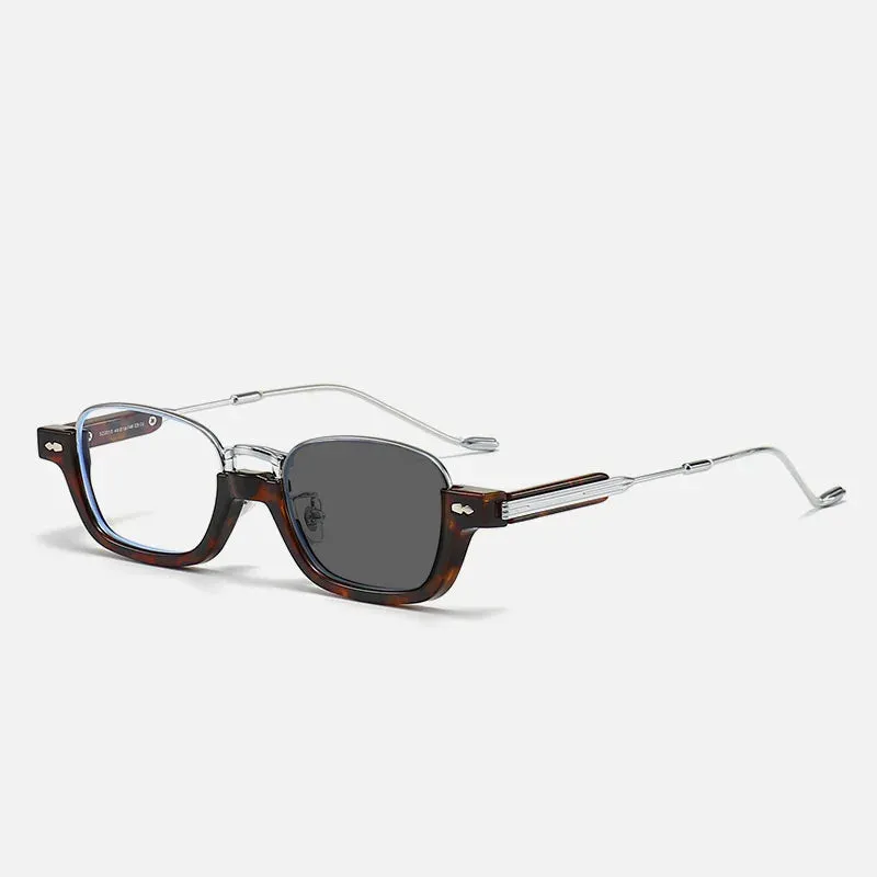 Kocolior Unisex Semi Rim Acetate Stainless Steel Hyperopic Reading Glasses 22015