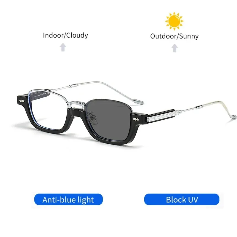Kocolior Unisex Semi Rim Acetate Stainless Steel Hyperopic Reading Glasses 22015