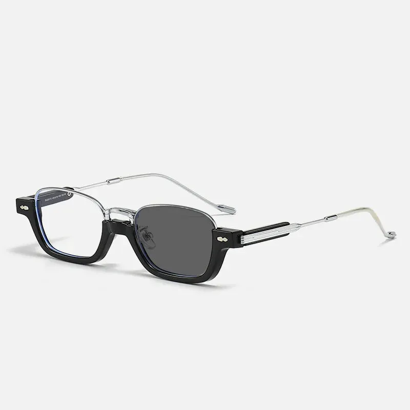 Kocolior Unisex Semi Rim Acetate Stainless Steel Hyperopic Reading Glasses 22015