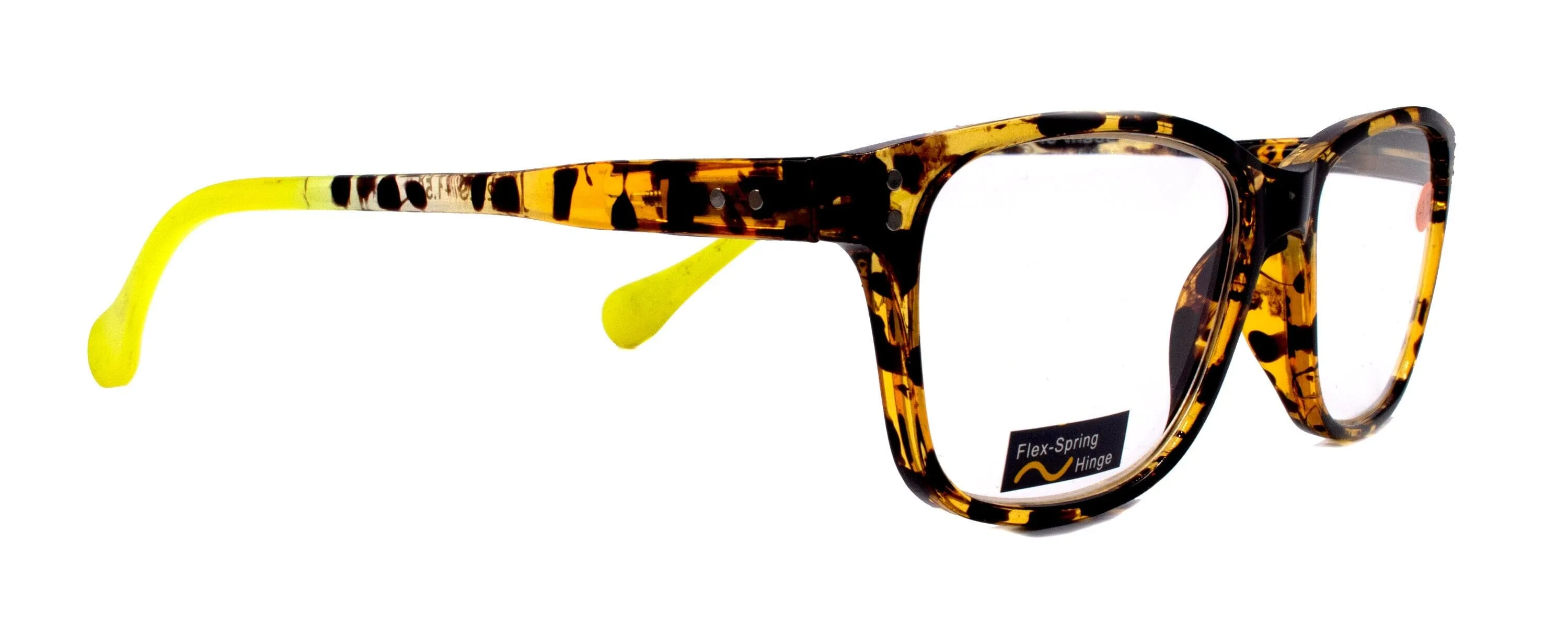 Milan, (Premium) Reading Glasses HighEnd Reader  1.25.. 3 Magnifying Optical Square  Style Tortoise Brown n (Yellow) NY Fifth Avenue