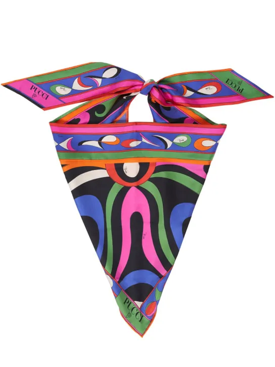Pucci   Triangle printed silk twill scarf 