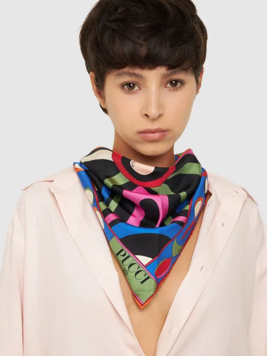 Pucci   Triangle printed silk twill scarf 