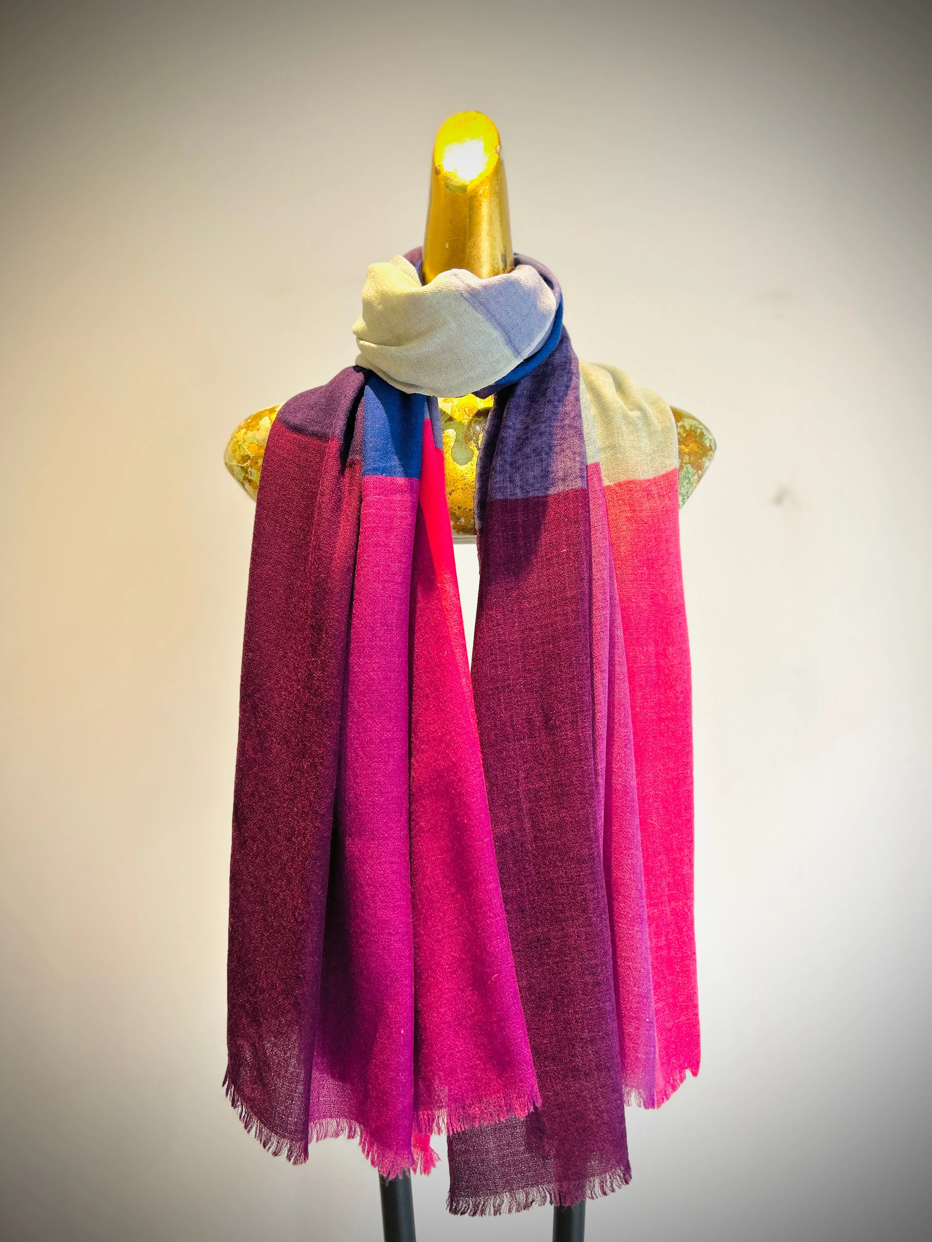 Summer Merino Wool Silk Printed Shawl.     April Sale 25% Off ....At Checkout Use Code April25