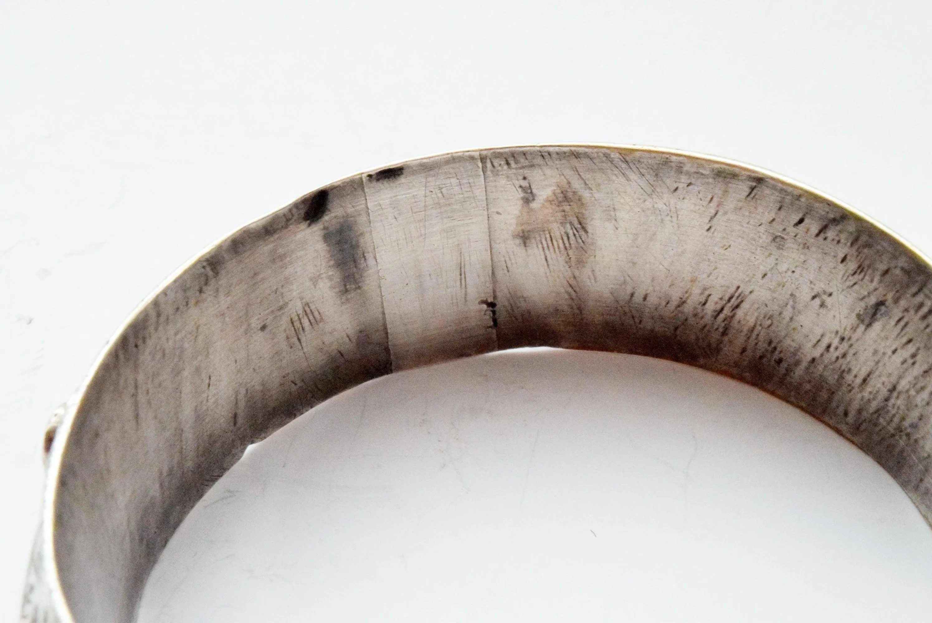 Vintage Moroccan Heavy Silver Bangle