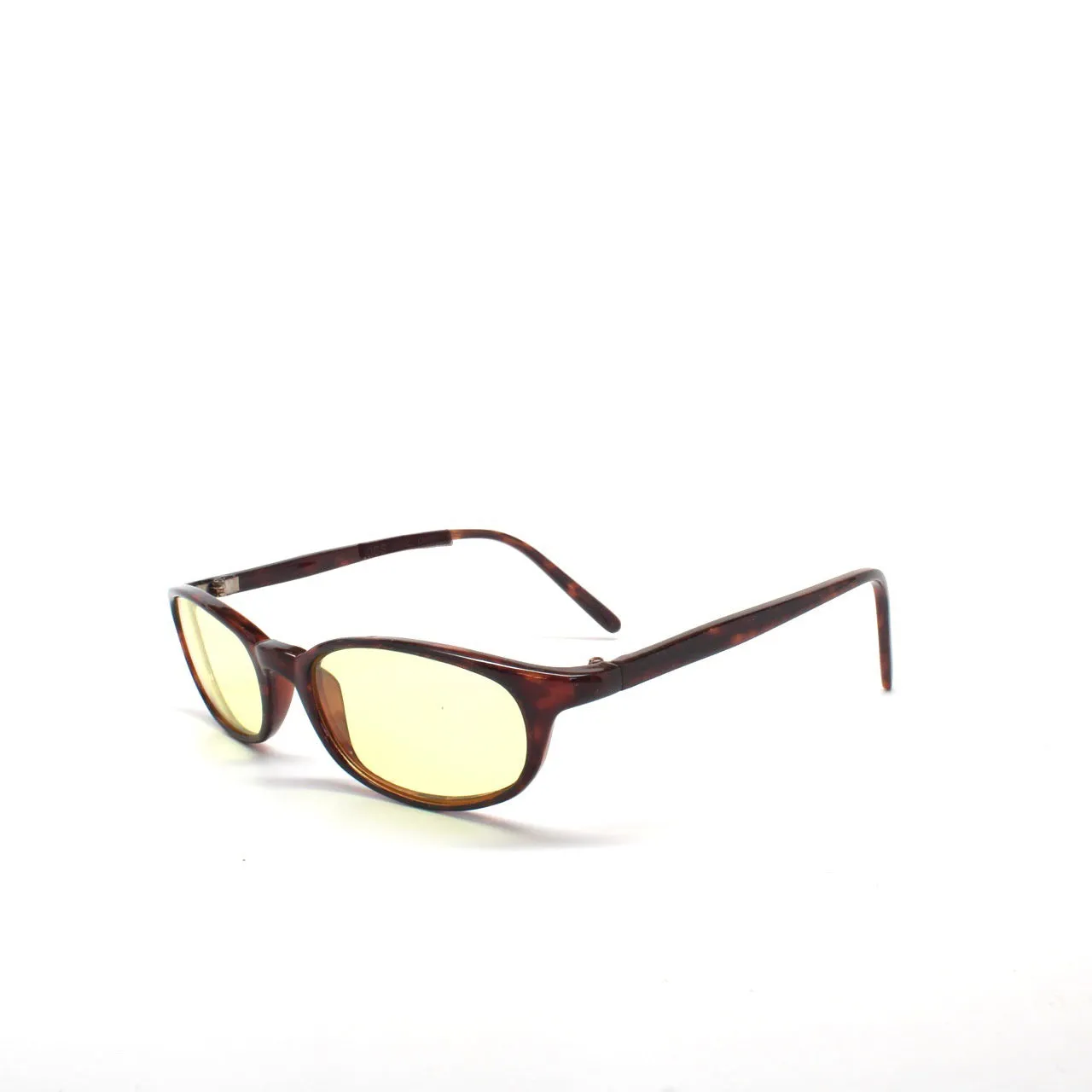 Vintage Small Size Y2k Roxbury Thin Oval Frame Sunglasses - Tortoise Yellow