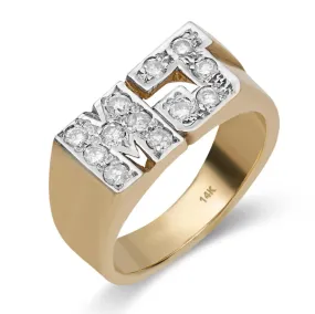 Women's Diamond Initial Ring 14K Gold - Style 15